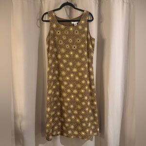 Judith Hart Long Brown Floral Sleeveless Dress